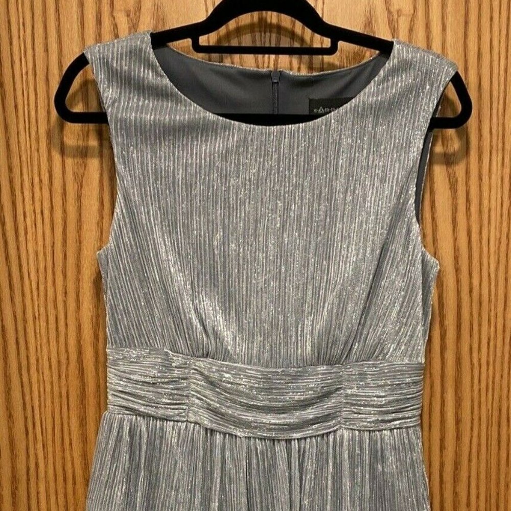 Connected Apparel Women's Size 10 above knee silver sparkly dress